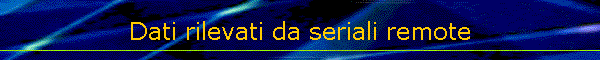 Dati rilevati da seriali remote